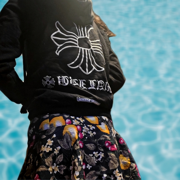 CHROME HEARTS Double Thick Thermal 'Malibu' Hoodie with Sterling Silver Zip S - Picture 7 of 11